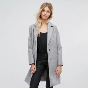 Grey New Look Tailored Coat - Size 6